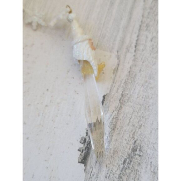 Santa AS IS icicle snowman glitter ornament Xmas - Picture 4 of 4